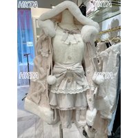 Japanese Style Elastic Waist Lace Bow Cake Skirt 2026 Spring Summer New High Waist Pleated Skirt Women Sweet Fairy Lolita Skirts