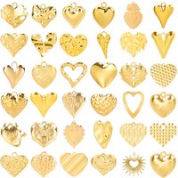 6Pcs/Lot Stainless Steel Gothic Catholic Religious Sacred Love Charms DIY Hammered Lava Teardrop Melt Heart Pendant Jewelry Bulk