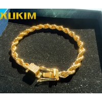 Xukim Jewelry Cordell Chain Kejsarlänk kejsarlank upgrade bezel setting Diamond clasp Gold Box Clasp 6mm Rope Chain X01