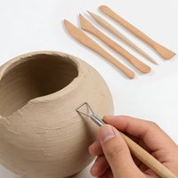 5Pcs Wooden Clay Sculpting Tools Pottery Carving Knife Set for Super Light Clay Stone Clay