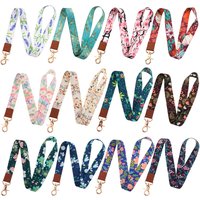 LX1113 Flowers Plants Lanyard Phone Straps For Keys Phone USB ID Badge Holder Hang Rope Key Cord Rose Keychain Neck Straps Gifts