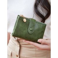 Minimalist Women's Wallet Short Three Layer Large Capacity Double Zipper Card Holder ID Card Credit Bank Card Holder Money Bag