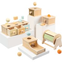 New Macaroon Color Spinning Drum Match Coin Box Permanent Box Round Rectangular Box Sensory Toys for Gifts