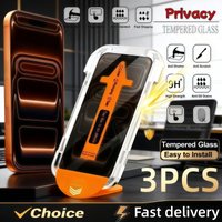3PCS Anti-Spy Tempered Glass Dust Free Installation Protector for iPhone17 16 15 14 13 12 11Pro Max 13 12Mini 16 15 14Plus 17Air