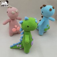 Gehäkelte Plüsch-Dinosaurierpuppen, Kawaii Stofftiere, Schlafpuppe, Weihnachts- und Geburtstagsgeschenk, Raumdekoration
