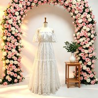 Maternity Photography Dresses Soft White Hollow Lace Elegant Off Shoulder Dress Photo Shoot Pregnant Women Dress