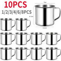 1/5/10PCS 200ML Stainless Steel Mug Coffee Cup Insulated Cup Keep Drinks Hot Camping Travel Mug Milk Tea Cup Tumbler Water Mug