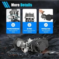 AliExpress NONE 49cc ATV Engine Kit, 2 Stroke Air Cooled Motor with Gear Arm and T8F Chain,1.9kw Pull Start Motor for Go Kart Mini Bike ATV Quad