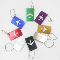 Aluminum Alloy Travel Luggage Tag, Suitcase Tag, Airplane with Name, Anti-loss, Solid Color Travel Accessories