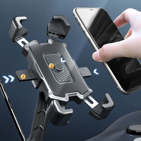 Motorcycle Phone Mount, Bike Mobile Holder, Handlebar Rearview Mirror Clip for Bicycle Scooter, iPhone More 4.8-6.8" Cell Phones
