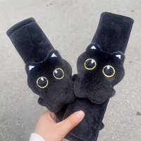 1pc Black Cat Seatbelt Shoulder Pad, Car Safety Shoulder Pad, Seatbelt Decoration, Durable And Sturdy, Soft And Not Too Hurtful