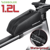 NEWBOLER Bike Bag 1.2L Portable Frame Front Tube Cycling Bag MTB Road Bicycle Pannier Bag Large Capacity Ultralight Cycling Bag