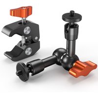 K&F CONCEPT Magic Arm Clamp with Super Clamp 360°Ball Head Articulating 6" Mini Arm for Monitor LED Light Action Camera Flash