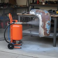 Sableuse Hochdruck-Luftstrahlset 18,92 L 60-110 PSI Tragbarer Abrasivstrahlbehälter mit 4 Keramik-Behältern