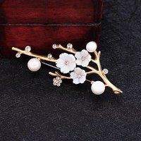 Shell Plum Blossom Flower Brooches For Women Wedding Office Brooch Pins New Year Jewelry Gifts Accessories Party Decoration