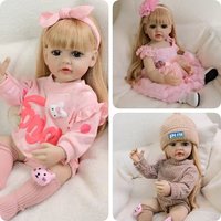 NPK 55CM Betty Soft Silicone Vinyl Reborn Toddler Doll Blond Hair Lifelike Princess Baby Girl Christmas Gift