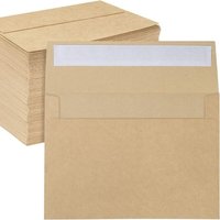 20pcs Vintage Blank Kraft Envelopes Multi-function Sealing Pe Kraft Paper Postcard Release Adhesive Greeting Card Gift Packaging