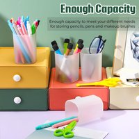 30 Pack Pen Holder Pen Cups for Desk Organizers and Storage Stationery Plastic Matte Pencil Holder Cups Ins Style Transparent