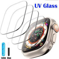 UV Full Glue Tempered Glass for Apple Watch 45MM 41MM SE 46MM 44MM Screen Protector IWatch 10 9 8 7 46 44 45 MM Protective Glass