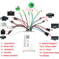 Contrôleur de moteur sans balais EBIKE 48V 15A accessoires e-bike affichage X813-AA26E-12Z KD26E contrôleur de vitesse de vélo