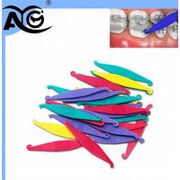 AG 100Pcs Disposable Dental Orthodontic Elastic Placer for Braces Bands Orthodontic Rubber Ligature Ties Ring Dental Accessories