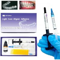 Dental Orthodontic Invisible Bonding Adhesive Kit for Attaching Ceramic/Metal/Plastic Attachments to Clear Aligners 2.5g Kit