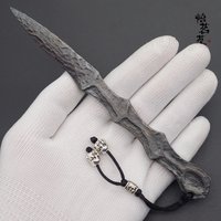 Longquan Hand-forged Damascus Steel Retro Tea Knife/pry Tool for Breaking Pu'er Tea Bricks/cakes, with Spare Parts.