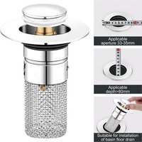 Bathroom Sink Drain Strainer Anti-Clogging Hair Catcher Sink Drain Replacement Kitchen Draining Plug for Home Apartment