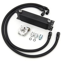 13 Rows Oil Cooler Kit AN10 Transmission Oil Cooler Kit Oil Filter Adapter With Nylon Stainless Steel Braided Hose