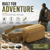Outdoor Men MOLLE Tactical Waist Bag Outdoor Multi Functional Nylon Sports Waist Bag for Hiking, Hunting, Running, Cycling