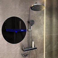 Intelligent Digital Bathroom Shower Set Temperature Display Shower Faucet Full Set 4 Ways Water Outlet Rainlfall Shower System