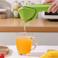 Juice Extraction Lemon Lime Squeezer EasytoUse Flat Lemon Squeezer with Leverage Squeezer with Built in Strainer Yellow