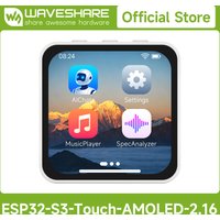 Waveshare ESP32-C6 2.16inch AMOLED Display Touch Screen Development Board, 480×480, 16.7M Color, Supports Dual Microphones