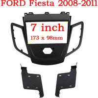WQLSK Double Din Radio Fascia Frame for FORD Fiesta 2008-2017 Panel Dash Mount Installation Trim Kit Face Black Frame GPS