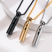 Ashes Urn Pendant Necklace, Openable Hollow Tube Cremation Keepsake Memorial Stainless Steel Jewelry