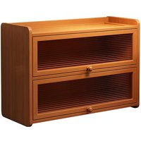 Dustproof Flip-Top L-Shaped Organizer, Countertop Storage Rack For Cups, Mugs And Tea Set Storage