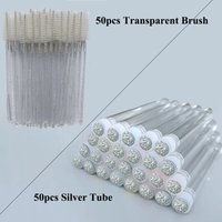 50pcs EyeLash Brushes Reusable Eyelashes Brush Tube for Eyelash Extension Disposable Mascara Wands Eyebrow Brush Applicator