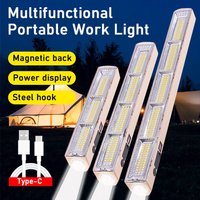 108/156/210 LED Magnetic Work Light with Hook USB Rechargeable Portable Underhood Work Lamp Bar For Car Repair Outdoor Lighting