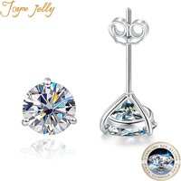 JoyceJelly 925 Sterling Silver Moissanite Diamond Jewelry 0.5CT/1CT Moissanite Earrings For Women Daily Classical Simple Design