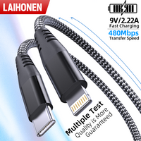3M 2M 1M Type To Lightning MFi Certified Cable For iPhone 14 13 12 11 X XR Pro Max Fast Charging Cable Charger Data Wire Cord