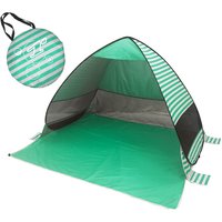 2Second Quick Open Fully Automatic Beach Tent UV Protection Sunshade Pop Up Waterproof Silver Coated Steel Pole 200*165*130CM