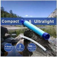 1pcs portable water purifier, emergency rescue straw, camping and hiking purification system