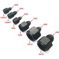 jiax Black Aluminum AN4 AN8 an6 1/8npt Female to AN 3 AN6 an8 an10 Male Flare Adapter Fitting Reducer