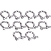 304 Stainless Steel Bow Shape Load Shackle for Camping, Hiking and Other Outdoor Sports M4 M5 M6 M8 M10 M12 M14 Pack of 10