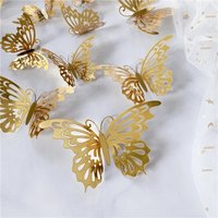 1-4Set 3D Hollow Butterfly Wall Sticker Gold Silver Rose Wedding Decoration Living Room Home Decor Butterflies Decal Stickers