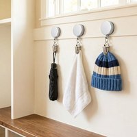 2PCS Automatic Retractable Towel Holder Self-Adhesive Anti Lost Work Card Holder Extendable Belt Wall Mounted Metal Towel Clip