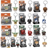 FUNKO Pop New Stormtropper Mandalorian Darth Vader Yoda Keychain PVC Action Figure Collection Model Toys For Children POP