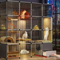 Large Cat Cages Free Space Cat Cage House Home Indoor Cat Villa Cat Litter Super Box Integrated Cat Cabinet Multi-layer Cat Cage