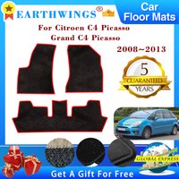 Car Floor Mats Foot Pad For Citroen C4 Picasso Grand C4 5 Seater 2008~2013 2010 Footpads Carpets Panel Rugs Pad Auto Accessories
