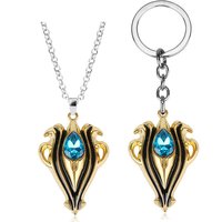 Fire Emblem Keychain For Women Car Keyring Jewelry SRPG Game Fire Symble With Blue Crystal Metal Key Chain Ring Holder Chaveiro